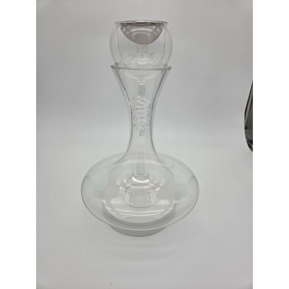 Glass Wine Decanter Set Aerating Funnel Filter Spiral Insert Clear Barware